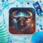 Taurus Zodiac Teken Waterverf Ontwerp Papieren Bordje (Feest)