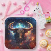 Taurus Zodiac Teken Waterverf Ontwerp Papieren Bordje (Feest)