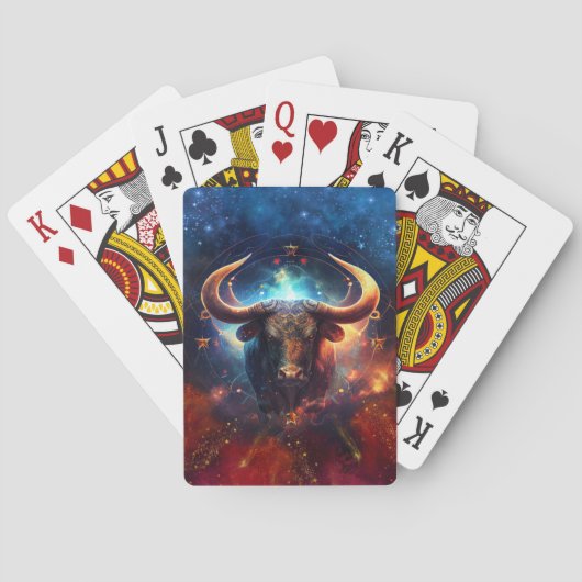 Taurus Zodiac Teken Waterverf Ontwerp Pokerkaarten (Achterkant)