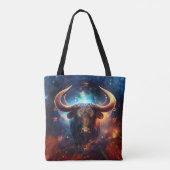 Taurus Zodiac Teken Waterverf Ontwerp Tote Bag (Achterkant)