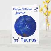 Taurus zodiac-verjaardagskaart kaart (Gele Bloem)