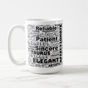 Taurus Zodiac Word Cloud Inspiration Coffee Mok