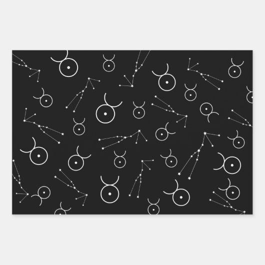 Taurus Zodiac Wrapping Paper Flat Sheet Set van 3 (Voorkant 3)
