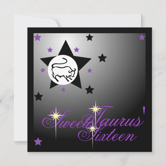 Taurus' Zodiacal Fortune Sweet Sixteen-Customize Kaart (Voorkant)