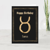 Taurus zodiadisch astrologie goud Happy Birthday Kaart (Voorkant)