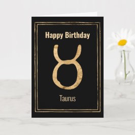 Taurus zodiadisch astrologie goud Happy Birthday Kaart