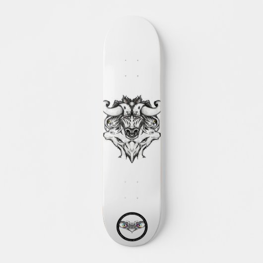 Taurus Zwarte en witte lijntekendieren Persoonlijk Skateboard (Voorkant)