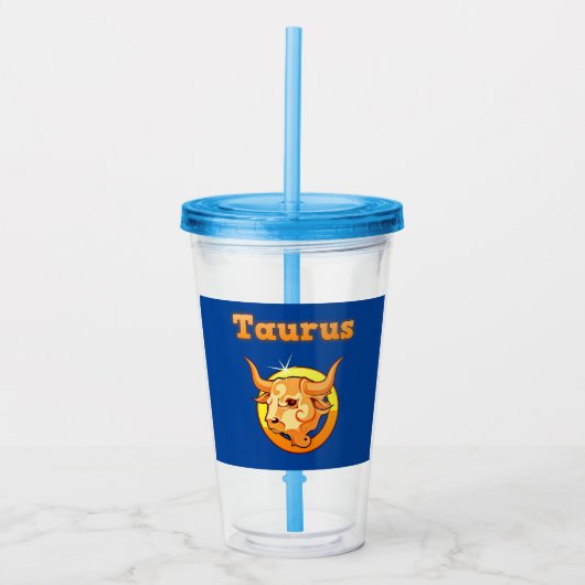 Taurussymbool Acryl Drinkbeker (Voorkant)