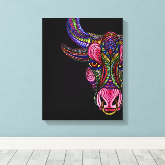 Taurussymbool Canvas Afdruk (Insitu (Houten vloer))