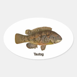 Tautog (zwarte vis) ovale sticker
