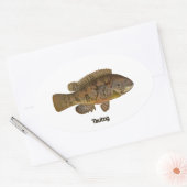 Tautog (zwarte vis) ovale sticker (Envelop)