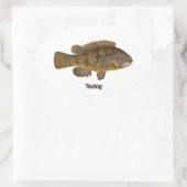 Tautog (zwarte vis) ovale sticker (Tas)
