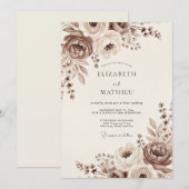 Tauw Elegante Vintage Bruiloft Kaart (Voorkant / Achterkant)