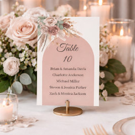 Tauw pamgras bruiloft tafel nummer naamkaart RSVP kaartje