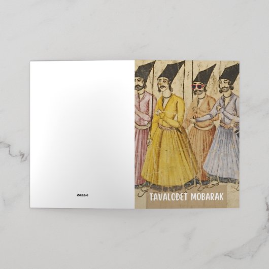 Tavalodet Mobarak - Perzische (Iran) Verjaardag Folie Wenskaart (Buiten Laag)