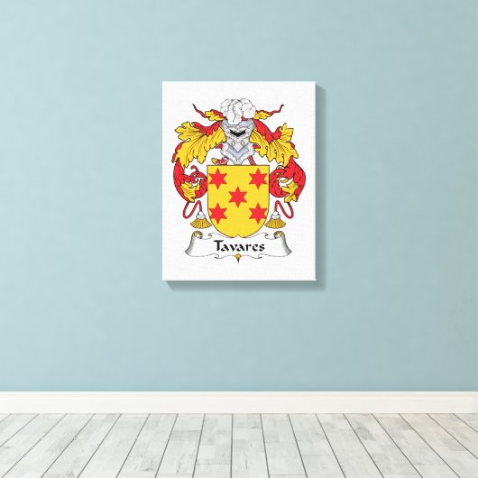 Tavares Family Crest Canvas Afdruk (Insitu (Houten vloer))