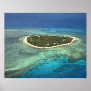 Tavarua-eiland en koraalrif, Mamanuca-eilanden Poster