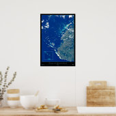 Tavarua & Namotu-eilanden, Fiji-satelliet-poster Poster (Keuken)