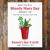 Tavern Promotie Papier voor Bloody Mary Day Flyer
