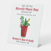 Tavern Promotie Papier voor Bloody Mary Day Reclamebord Met Voetstuk (Voorkant)