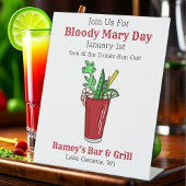 Tavern Promotie Papier voor Bloody Mary Day Reclamebord Met Voetstuk