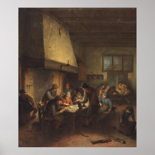 Tavern Scene - Adriaen van Ostade Fine Art Poster (Voorkant)