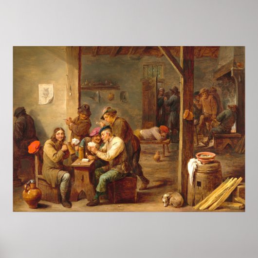 Tavern Scene - David Teniers Fine Art Poster (Voorkant)