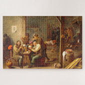 Tavern Scene, Teniers, Vlaamse Kunst Jigzaag Puzzl Legpuzzel (Horizontaal)
