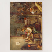 Tavern Scene, Teniers, Vlaamse Kunst Jigzaag Puzzl Legpuzzel (Verticaal)