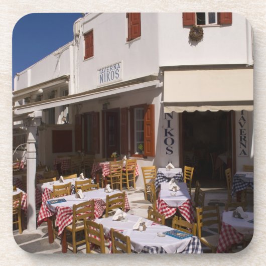 Taverna Nikos, Mykonos, Cycladen, Griekenland Onderzetter (Voorkant)
