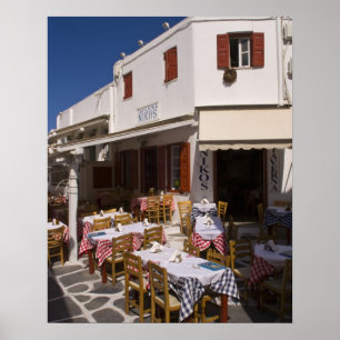 Taverna Nikos, Mykonos, Cycladen, Griekenland Poster