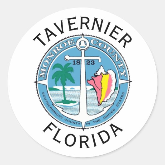 Tavernier - Florida Keys Ronde Sticker (Voorkant)
