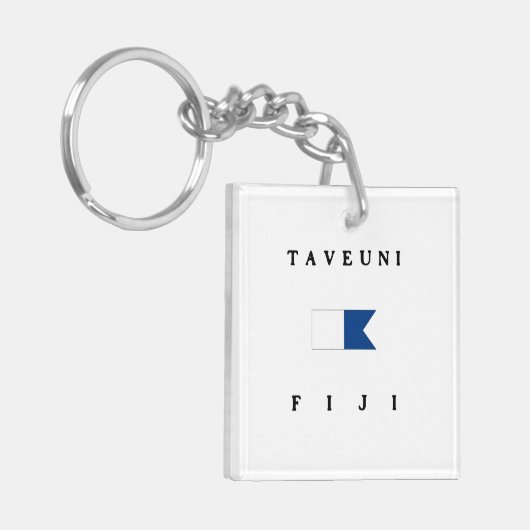 Taveuni Fiji Alpha Dive Flag Sleutelhanger (Voorkant Links)