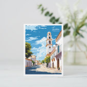 Tavira Portugal vintage reisillustratie Briefkaart (Staand voorkant)