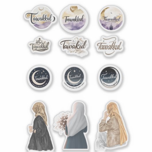 Tawakkul Islamitische Sticker Set Geloof-geïnspire (Voorkant)