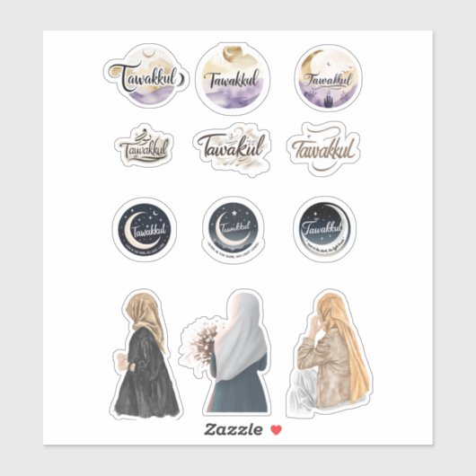 Tawakkul Islamitische Sticker Set Geloof-geïnspire (Vel)