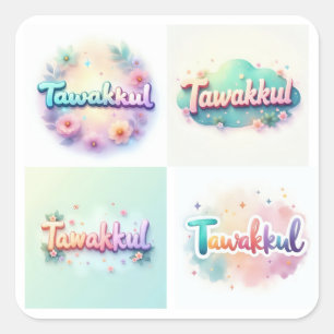 Tawakkul Pastel Kawaii Style Sticker – Islamitisch