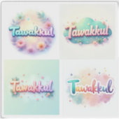 Tawakkul Pastel Kawaii Style Sticker – Islamitisch (Voorkant)
