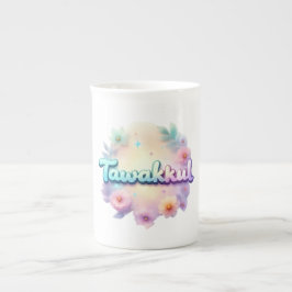 Tawakkul Pastel Kawaii Style Sticker – Islamitisch Porselein Kop
