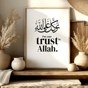 Tawakkul – Vertrouwen in Allah Islamitische Muurku Poster