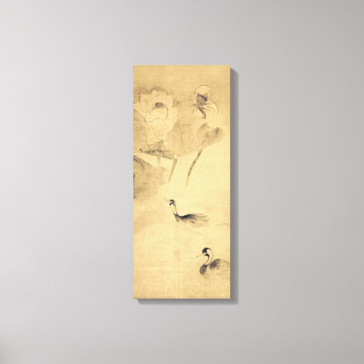 Tawaraya Sōtatsu Waterfowls in Lotus Pond Canvas Afdruk (Voorkant)