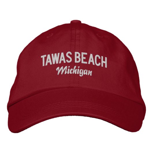 Tawas Beach Michigan Embroidered Hat Geborduurde Pet (Voorkant)