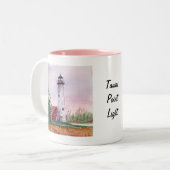Tawas Point Light-Mok Tweekleurige Koffiemok (Voorkant links)