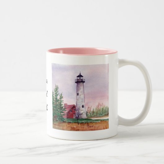 Tawas Point Light-Mok Tweekleurige Koffiemok (Rechts)