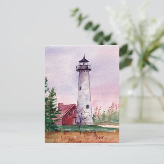 Tawas Point Light Postcard Briefkaart (Staand voorkant)