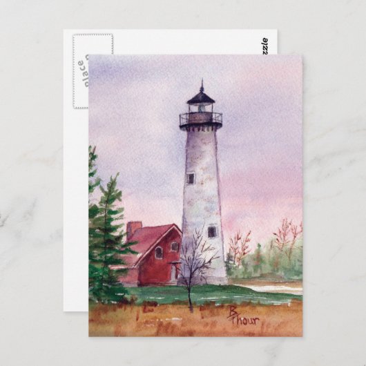 Tawas Point Light Postcard Briefkaart (Voorkant / Achterkant)