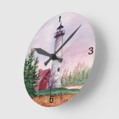 Tawas Point Lighthouse Wall Clock Ronde Klok (Hoek)