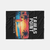 Tawas Point Michigan Men Women Surfing  Fleece Deken (Voorkant (Horizontaal))