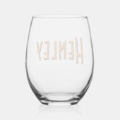 Tawny 3D minimalistische moderne naam Wijnglas Zonder Voet (Achterkant)