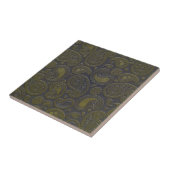 Tawny bruine paisley ontwerp tegeltje (Zijkant)